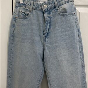 Zara Sky Blue Denim Trousers